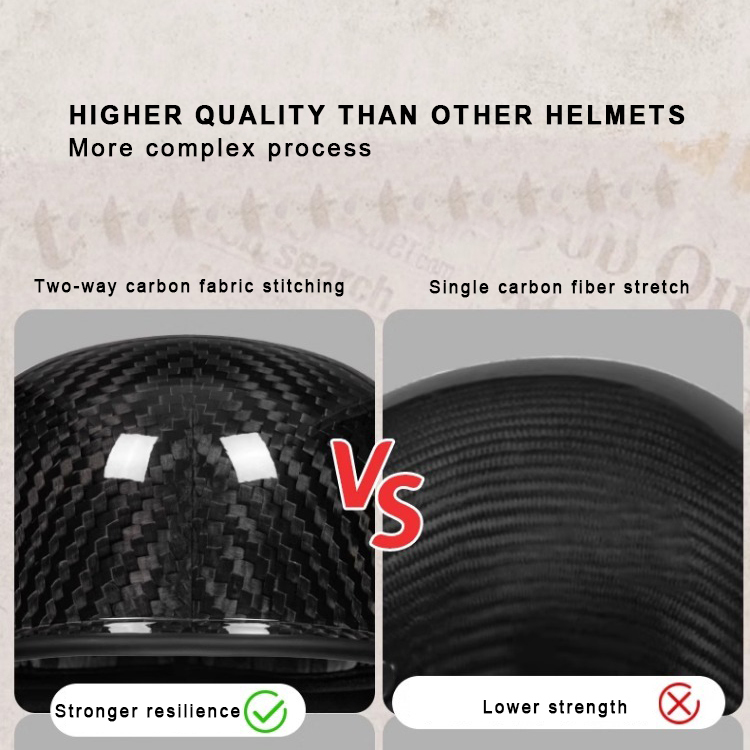 Glossy Carbon Fiber Motorcycle Half Helmet​