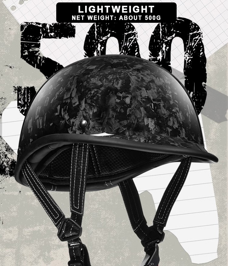 Glossy Carbon Fiber Motorcycle Half Helmet​