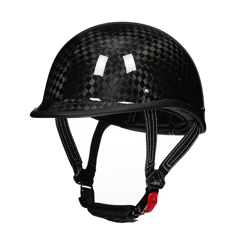 Glossy Carbon Fiber Motorcycle Half Helmet​