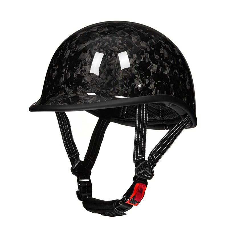 Glossy Carbon Fiber Motorcycle Half Helmet​