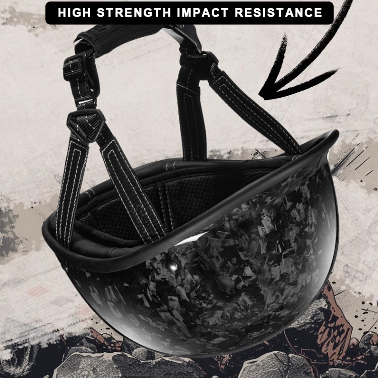 Glossy Carbon Fiber Motorcycle Half Helmet​