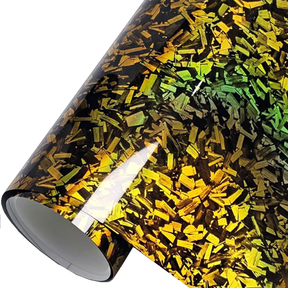 Gold High Glossy Forged Carbon Fiber Wrap