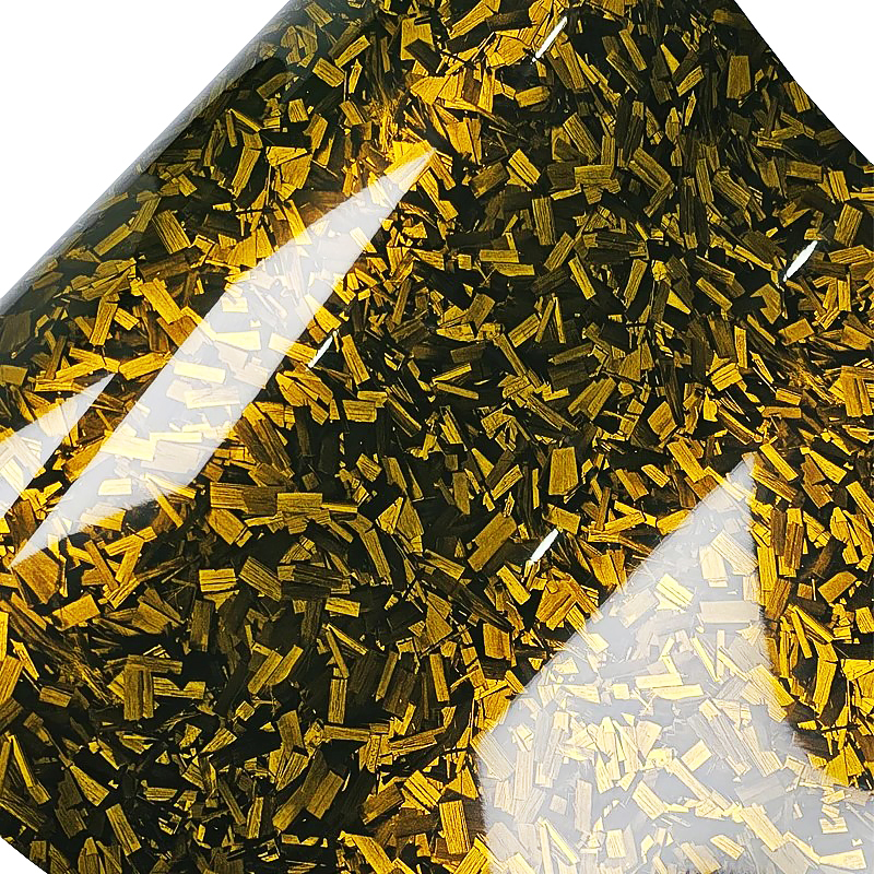 Gold High Glossy Forged Carbon Fiber Wrap