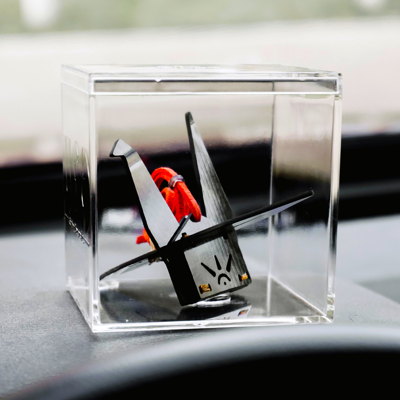 Origami Crane Carbon Fiber Car Hanging Ornament