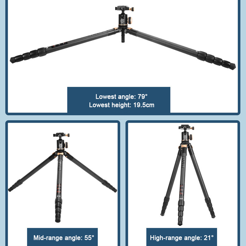 Professional Carbon Fiber Tripod for Camera with 360° Panorama Ball Head