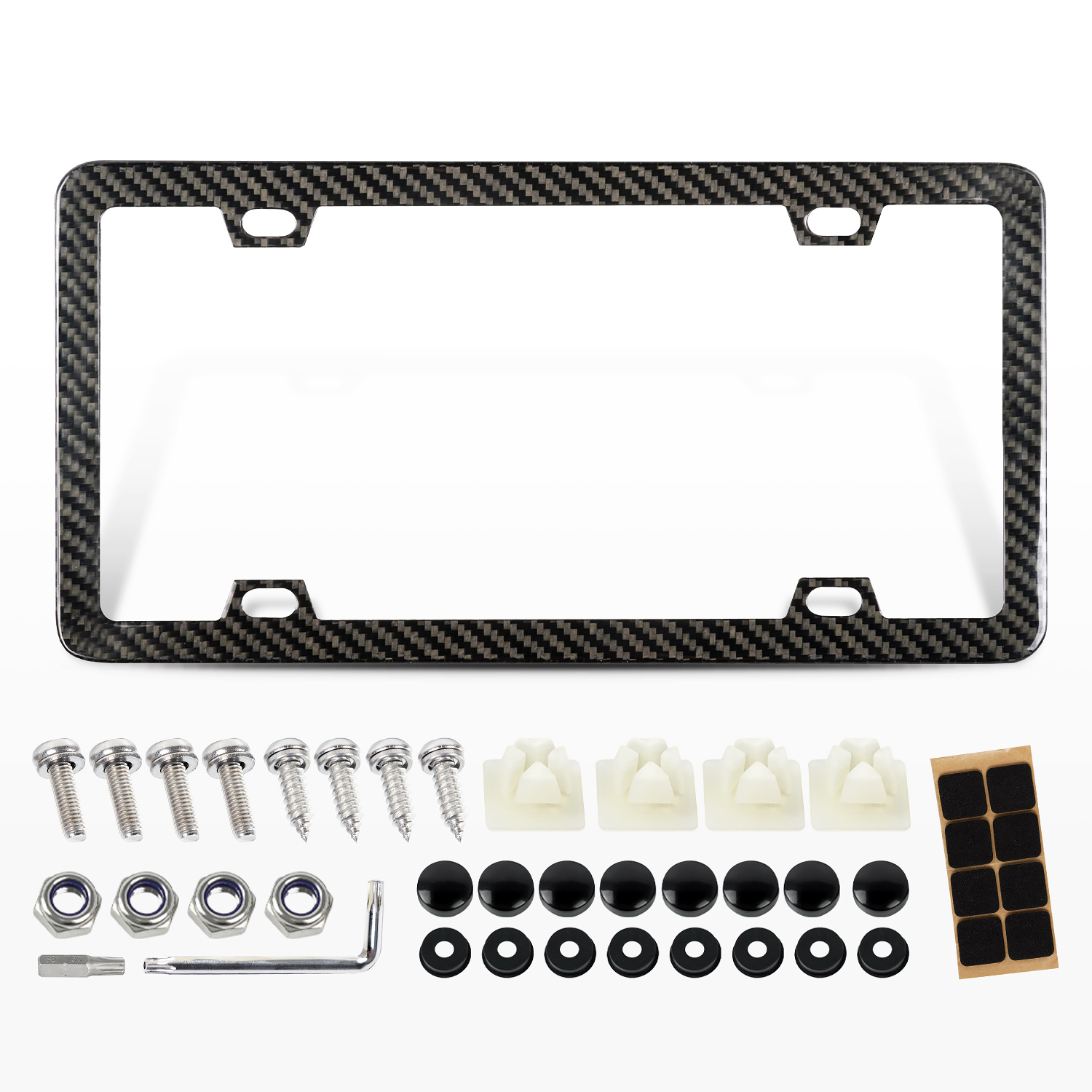 Real Carbon Fiber Number Plate Frame – 4 Hole Twill Weave