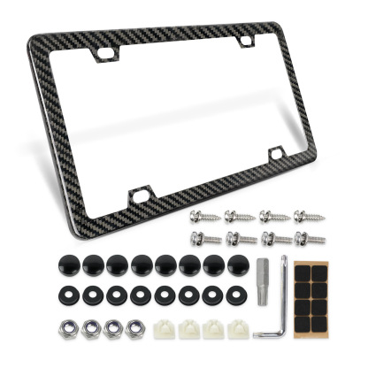 Real Black Carbon Fiber License Plate Frame​ - 4 Hole