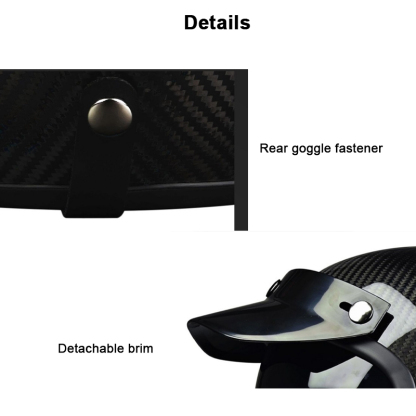 Real Carbon Fiber 3/4 Open Face Motorcycle Helmet