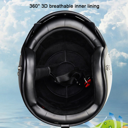 Real Carbon Fiber 3/4 Open Face Motorcycle Helmet