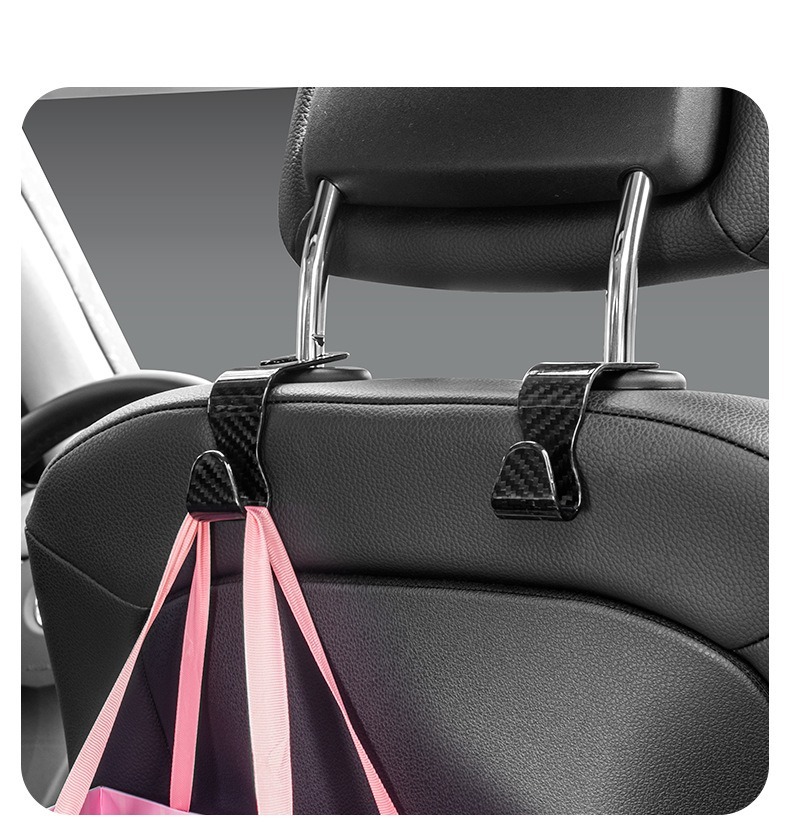 2 Pack Real Carbon Fiber Car Back Seat Hook