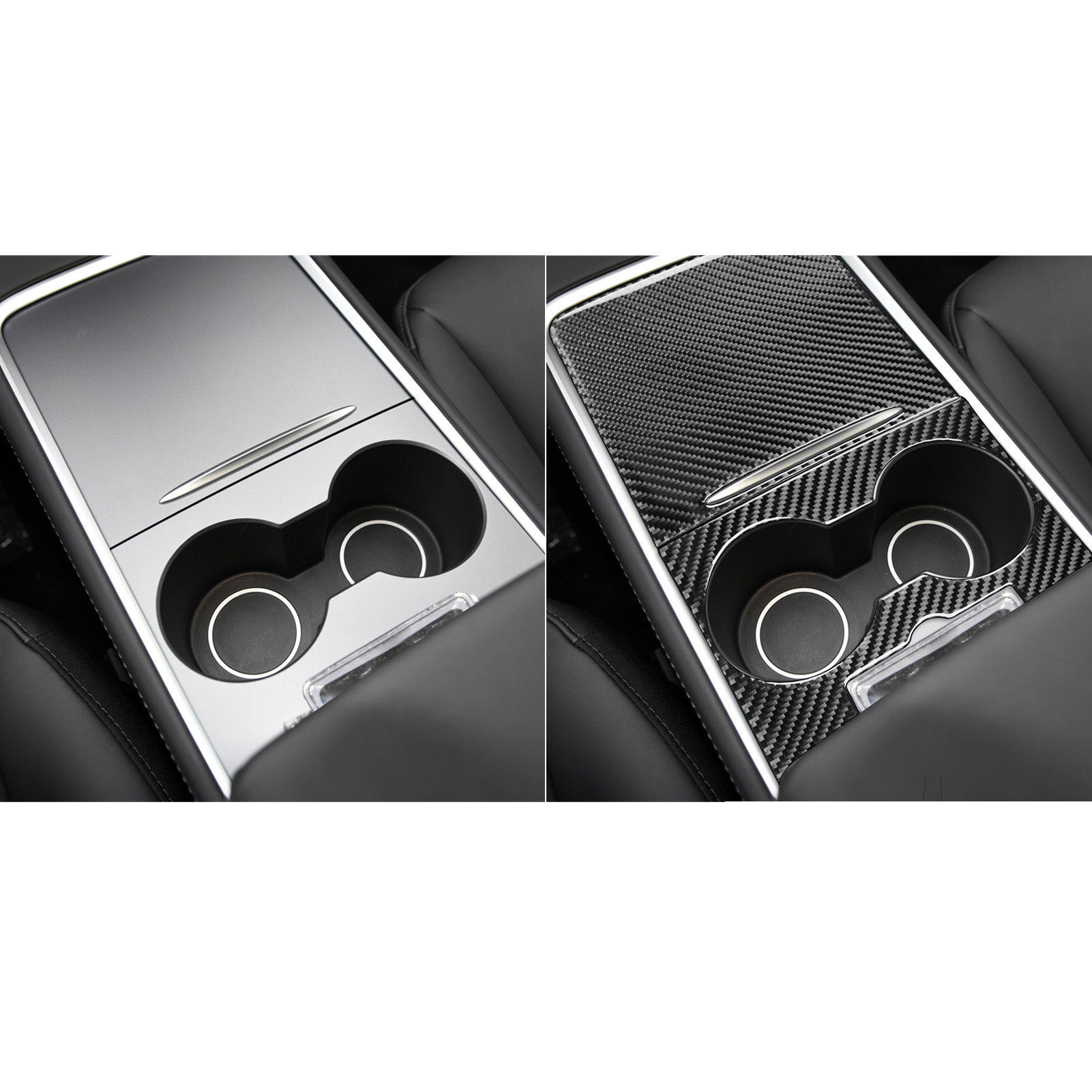 Real Carbon Fiber Center Console Cover for Tesla Model 3 & Model Y-Glossy