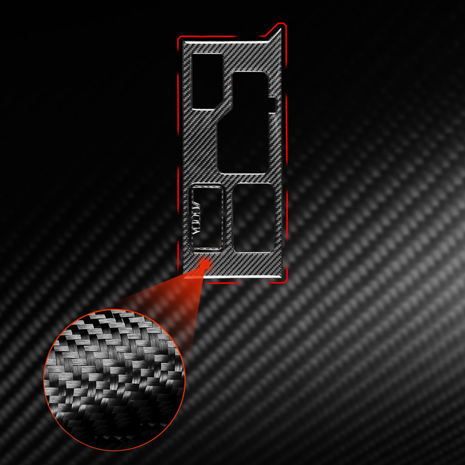 Real Carbon Fiber Center Control Gear Box Shift Knob Panel Sticker Cover Compatible with Toyota Tundra/Sequoia 2022-2024 