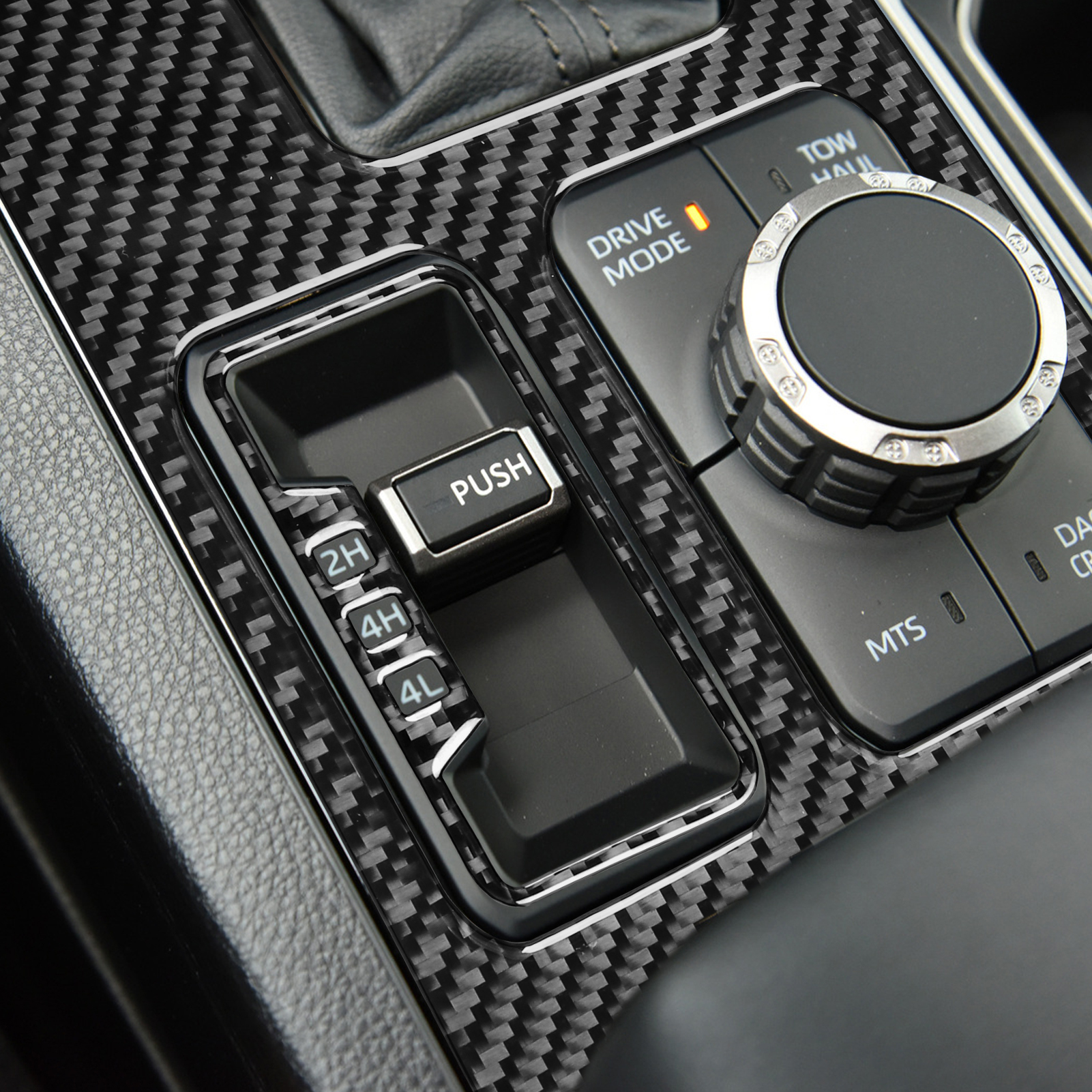 Real Carbon Fiber Center Control Gear Box Shift Knob Panel Sticker Cover Compatible with Toyota Tundra/Sequoia 2022-2024 
