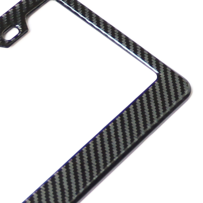 Real Black Glossy Carbon Fiber License Plate Frame 2 Pack