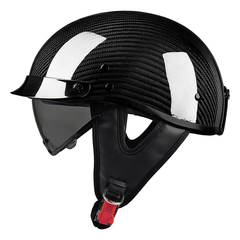 Real Carbon Fiber Motorcycle Half Helmet
