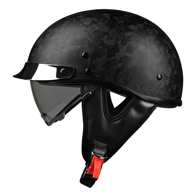 Real Carbon Fiber Motorcycle Half Helmet
