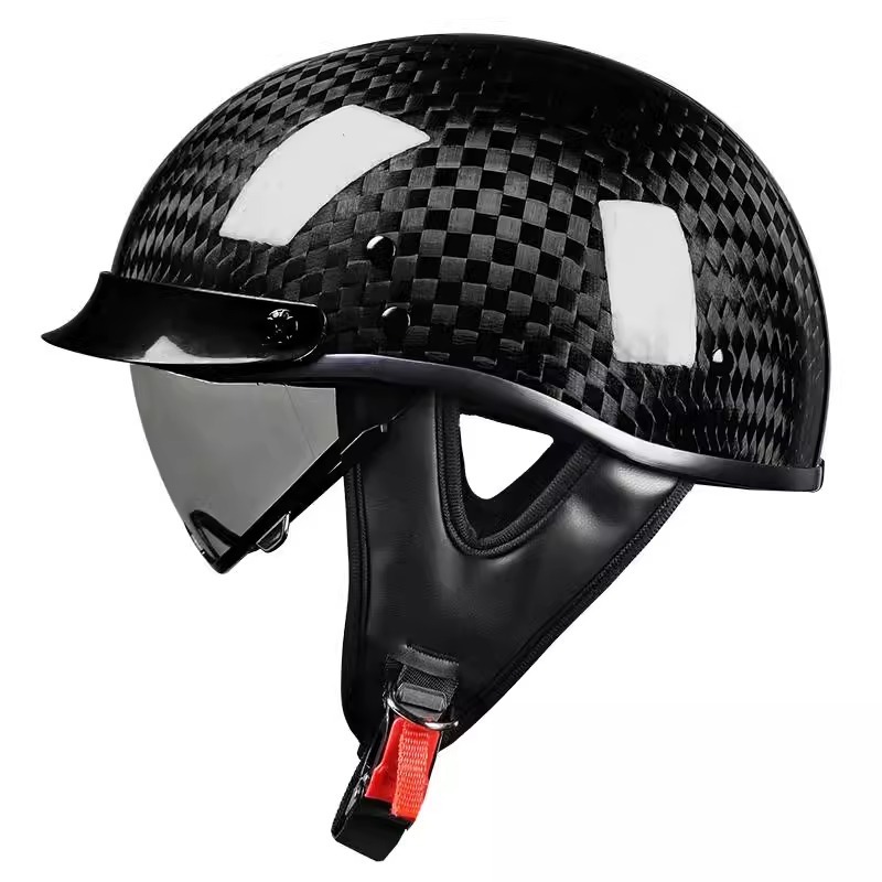 Real Carbon Fiber Motorcycle Half Helmet
