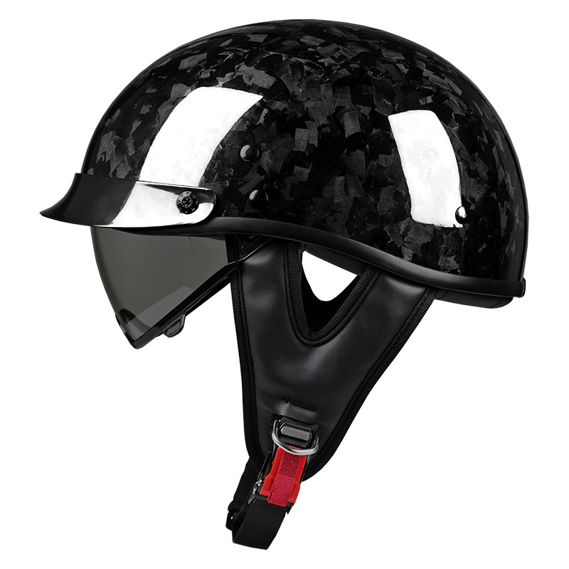 Real Carbon Fiber Motorcycle Half Helmet