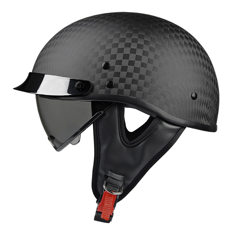 Real Carbon Fiber Motorcycle Half Helmet