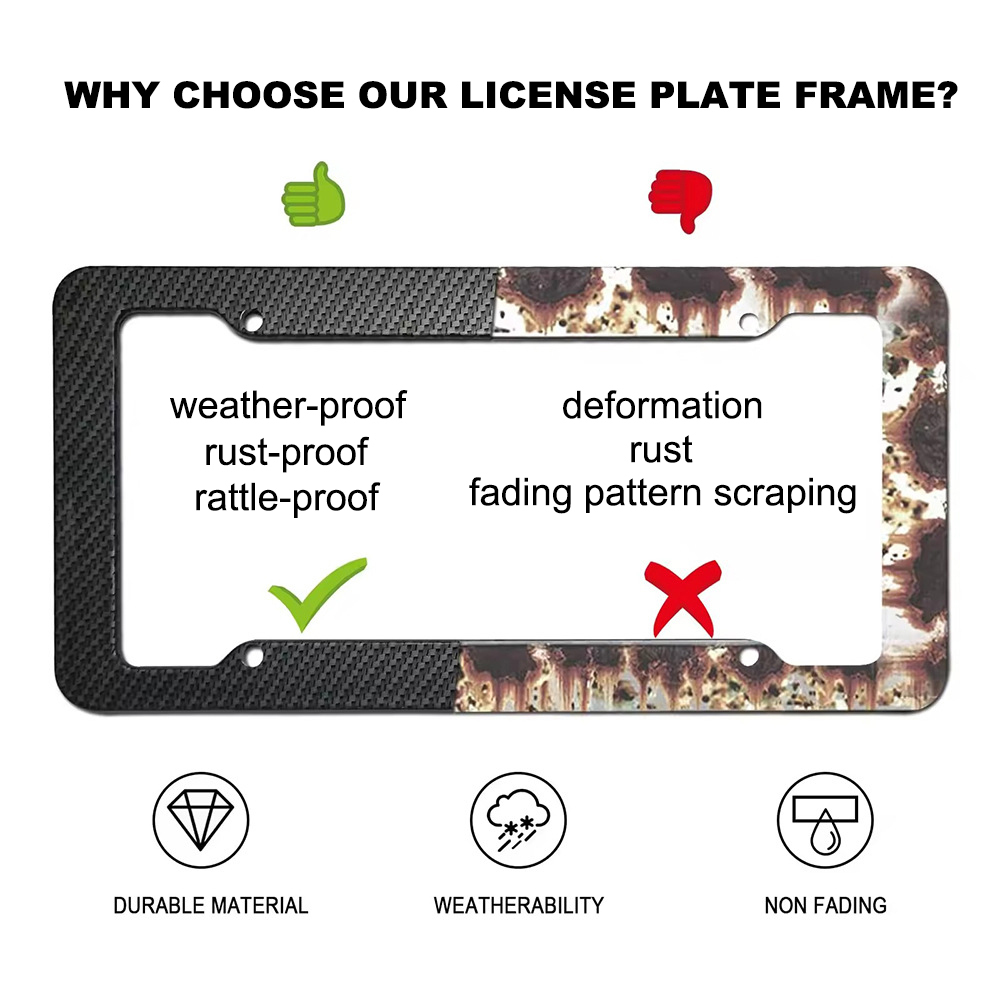 Real Carbon Fiber Number Plate Frame​ - 4 Hole