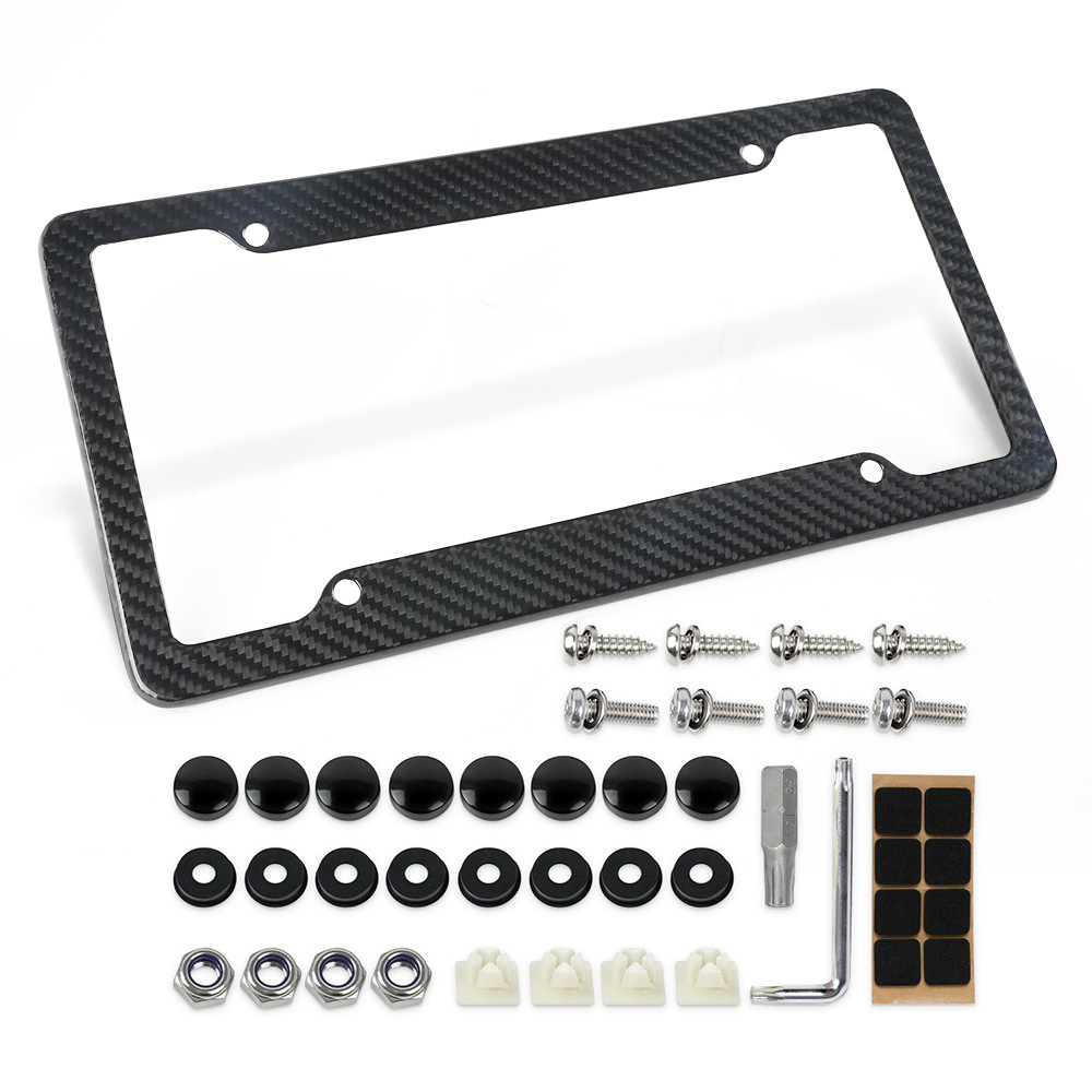 Real Carbon Fiber Number Plate Frame​ - 4 Hole