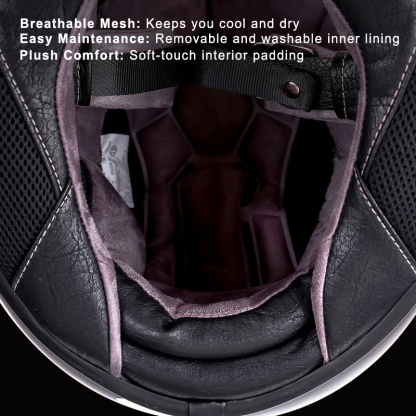 Real Forged Carbon Fiber Full Face Motorcycle Helmet - Retro Classic Design