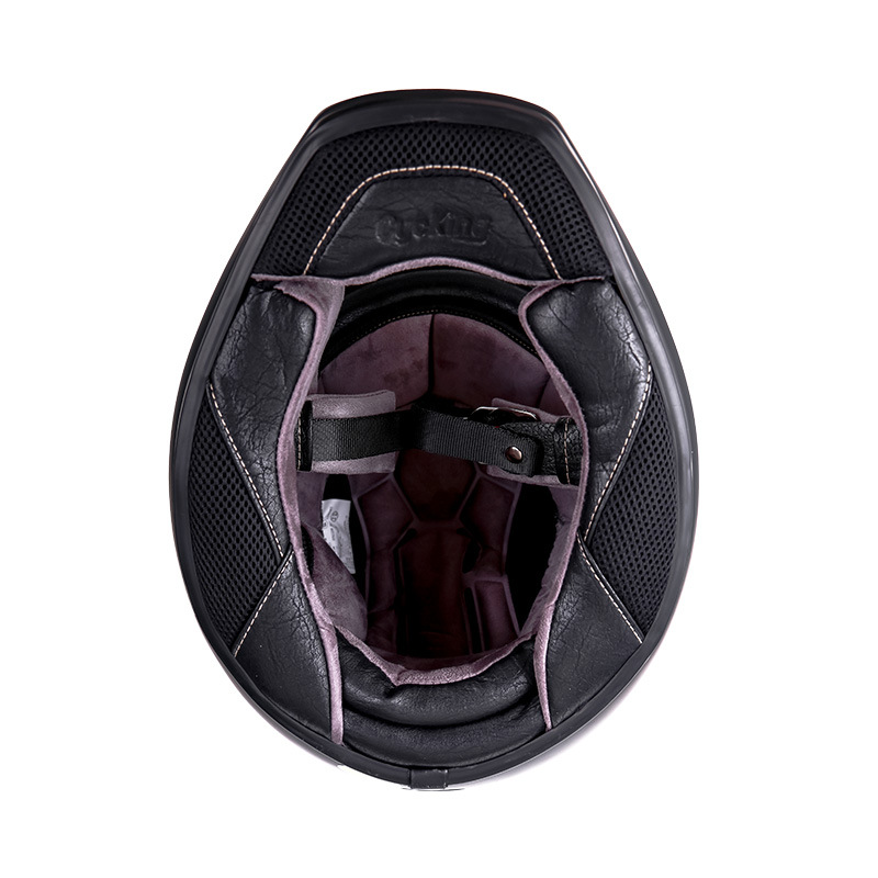 Real Forged Carbon Fiber Full Face Motorcycle Helmet - Retro Classic Design