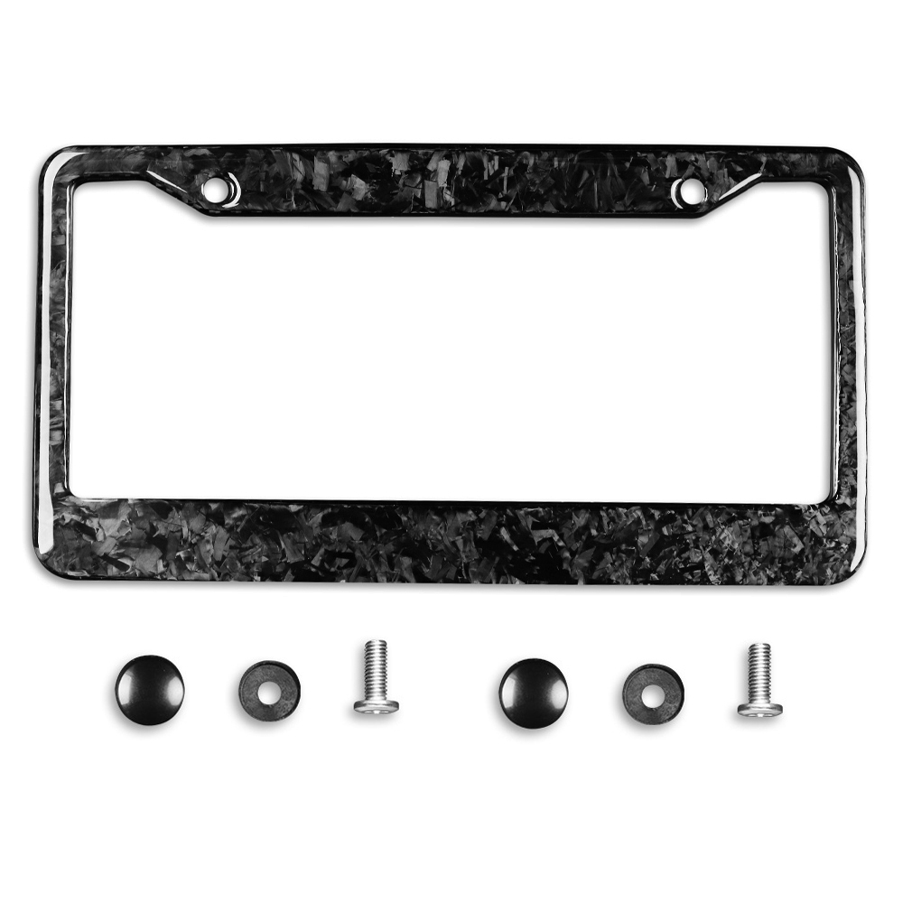 Real Forged Carbon Fiber License Plate Frame