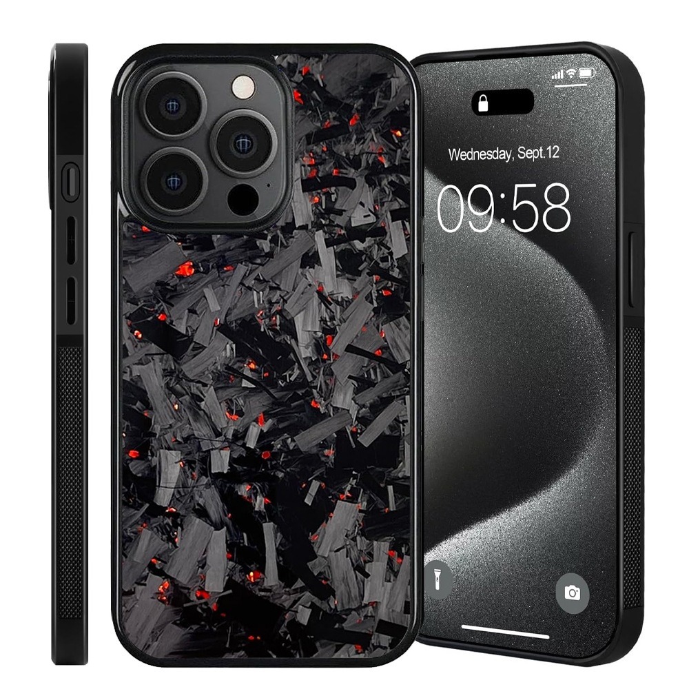 Red  Forged Carbon Fiber Phone16Pro Case