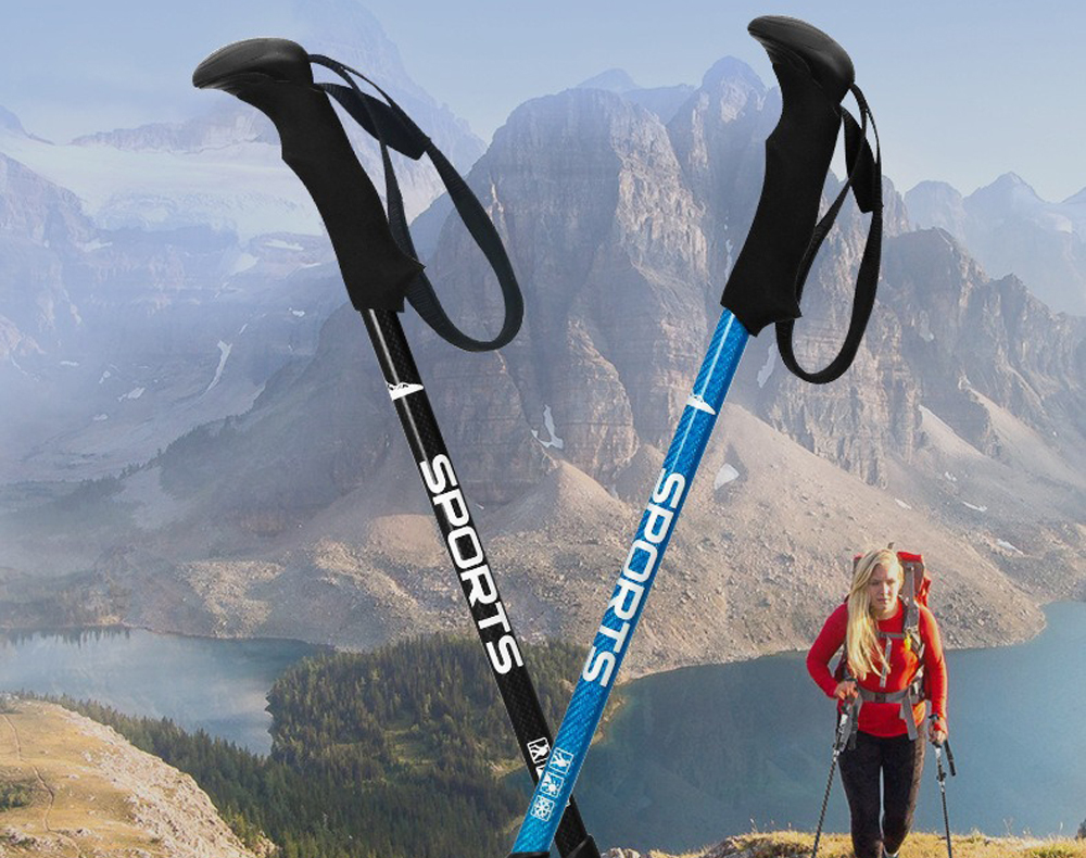 Ultra-Light Portable Carbon Fiber hiking Pole,Adjustable Hiking Walking Stick for Outdoor Activities, Shock-Absorbing Design with Soft EVA Grips, Suitable for Men and Women, Ideal for Hiking and Trekking,Quick Lock System Carbon Fiber Walking Cane