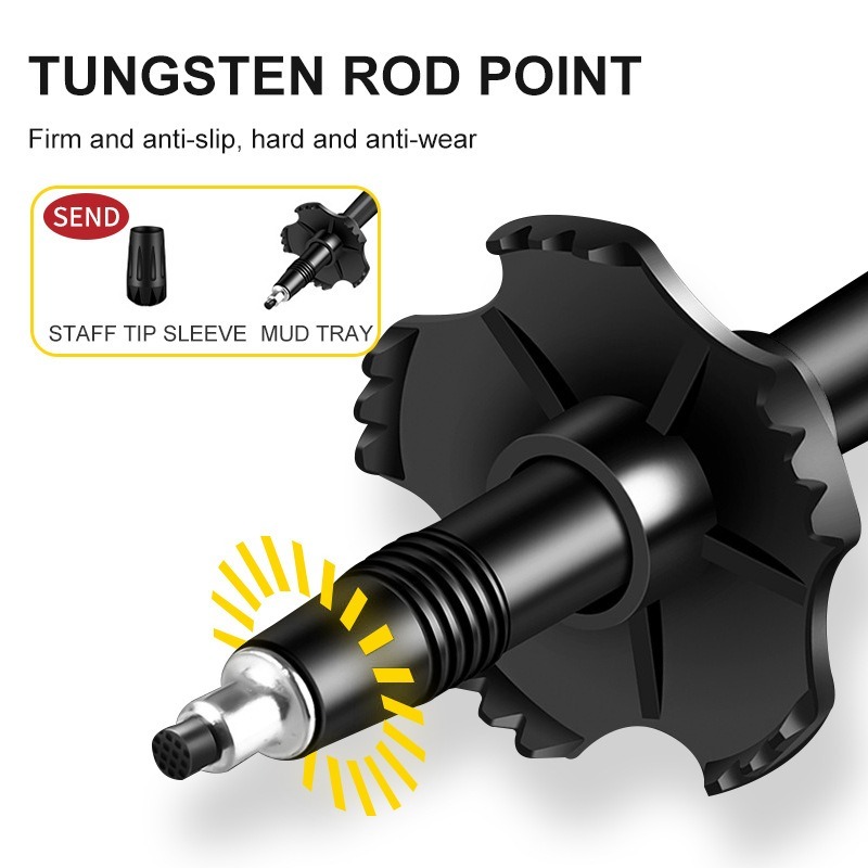 Ultra-Light Portable Carbon Fiber hiking Pole,Adjustable Hiking Walking Stick for Outdoor Activities, Shock-Absorbing Design with Soft EVA Grips, Suitable for Men and Women, Ideal for Hiking and Trekking,Quick Lock System Carbon Fiber Walking Cane