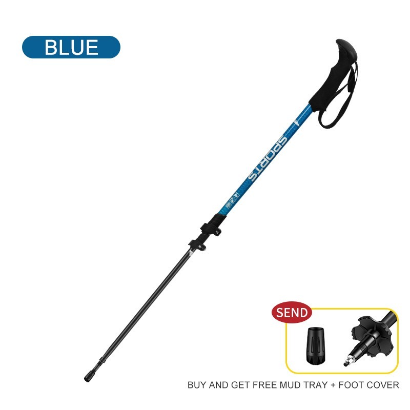 Ultra-Light Portable Carbon Fiber hiking Pole,Adjustable Hiking Walking Stick for Outdoor Activities, Shock-Absorbing Design with Soft EVA Grips, Suitable for Men and Women, Ideal for Hiking and Trekking,Quick Lock System Carbon Fiber Walking Cane