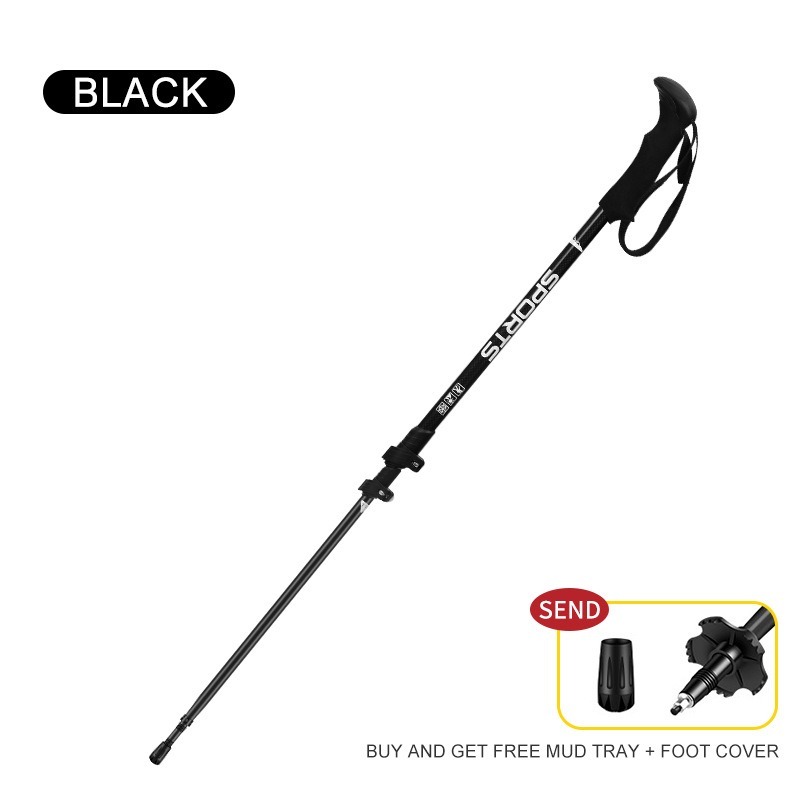 Ultra-Light Portable Carbon Fiber hiking Pole,Adjustable Hiking Walking Stick for Outdoor Activities, Shock-Absorbing Design with Soft EVA Grips, Suitable for Men and Women, Ideal for Hiking and Trekking,Quick Lock System Carbon Fiber Walking Cane