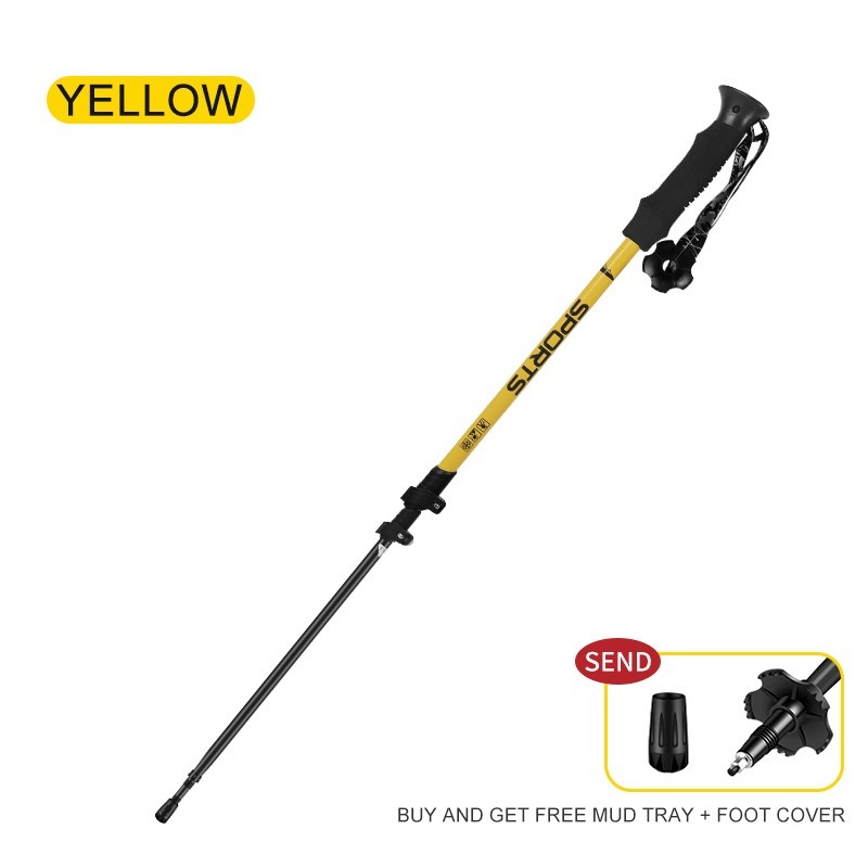 Ultra-Light Portable Carbon Fiber hiking Pole,Adjustable Hiking Walking Stick for Outdoor Activities, Shock-Absorbing Design with Soft EVA Grips, Suitable for Men and Women, Ideal for Hiking and Trekking,Quick Lock System Carbon Fiber Walking Cane