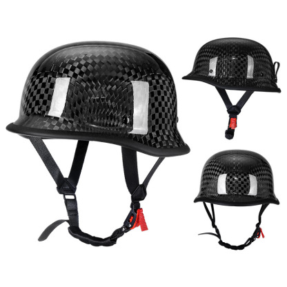 Ultra-Light Real Carbon Fiber German Style Motorcycle Half Helmet