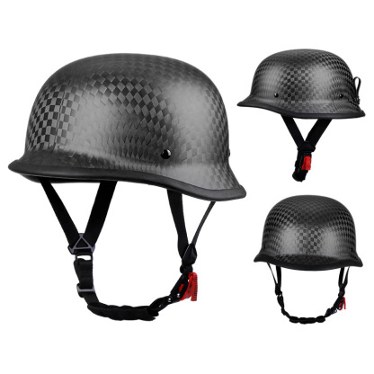 Ultra-Light Real Carbon Fiber German Style Motorcycle Half Helmet