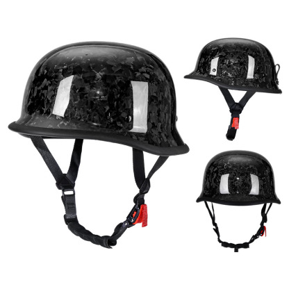 Ultra-Light Real Carbon Fiber German Style Motorcycle Half Helmet