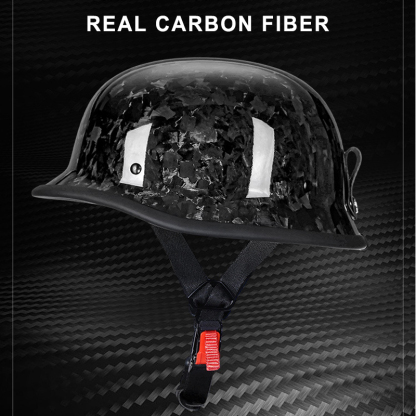 Ultra-Light Real Carbon Fiber German Style Motorcycle Half Helmet