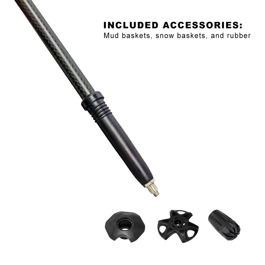 Ultralight 3K Matte Carbon Fiber Folding Trekking Poles