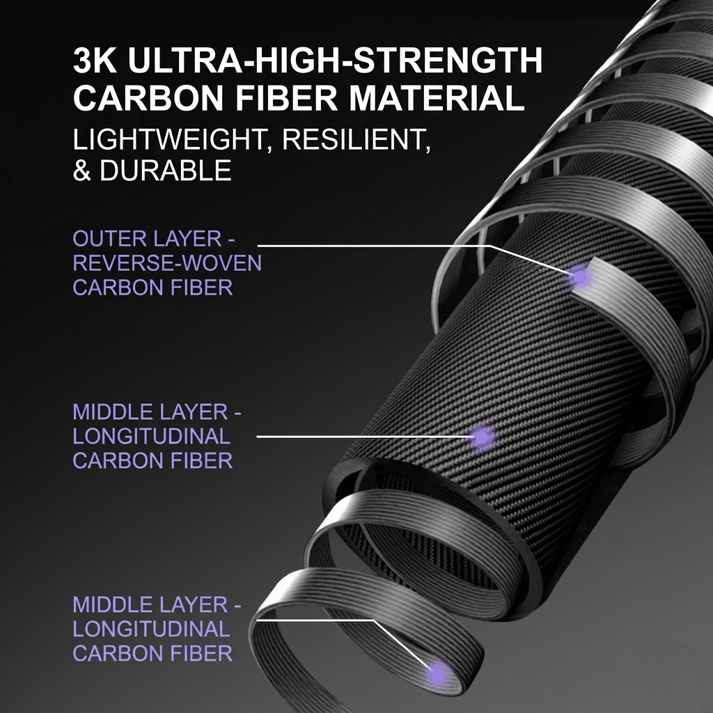 Ultralight 3K Matte Carbon Fiber Folding Trekking Poles