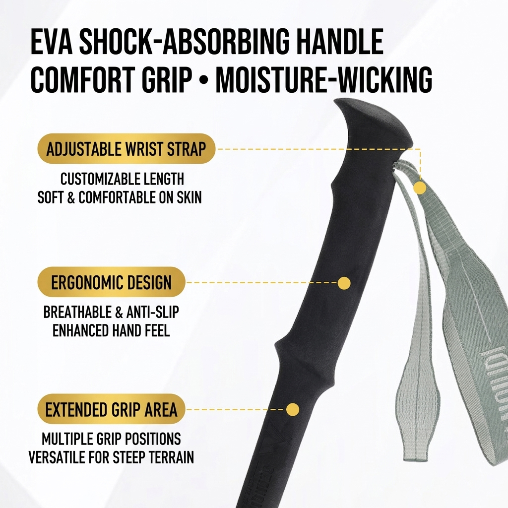 Ultralight 3K Matte Carbon Fiber Folding Trekking Poles