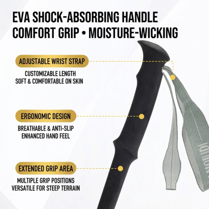 Ultralight 3K Matte Carbon Fiber Folding Trekking Poles