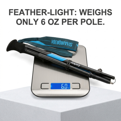 Ultralight 3K Matte Carbon Fiber Folding Trekking Poles