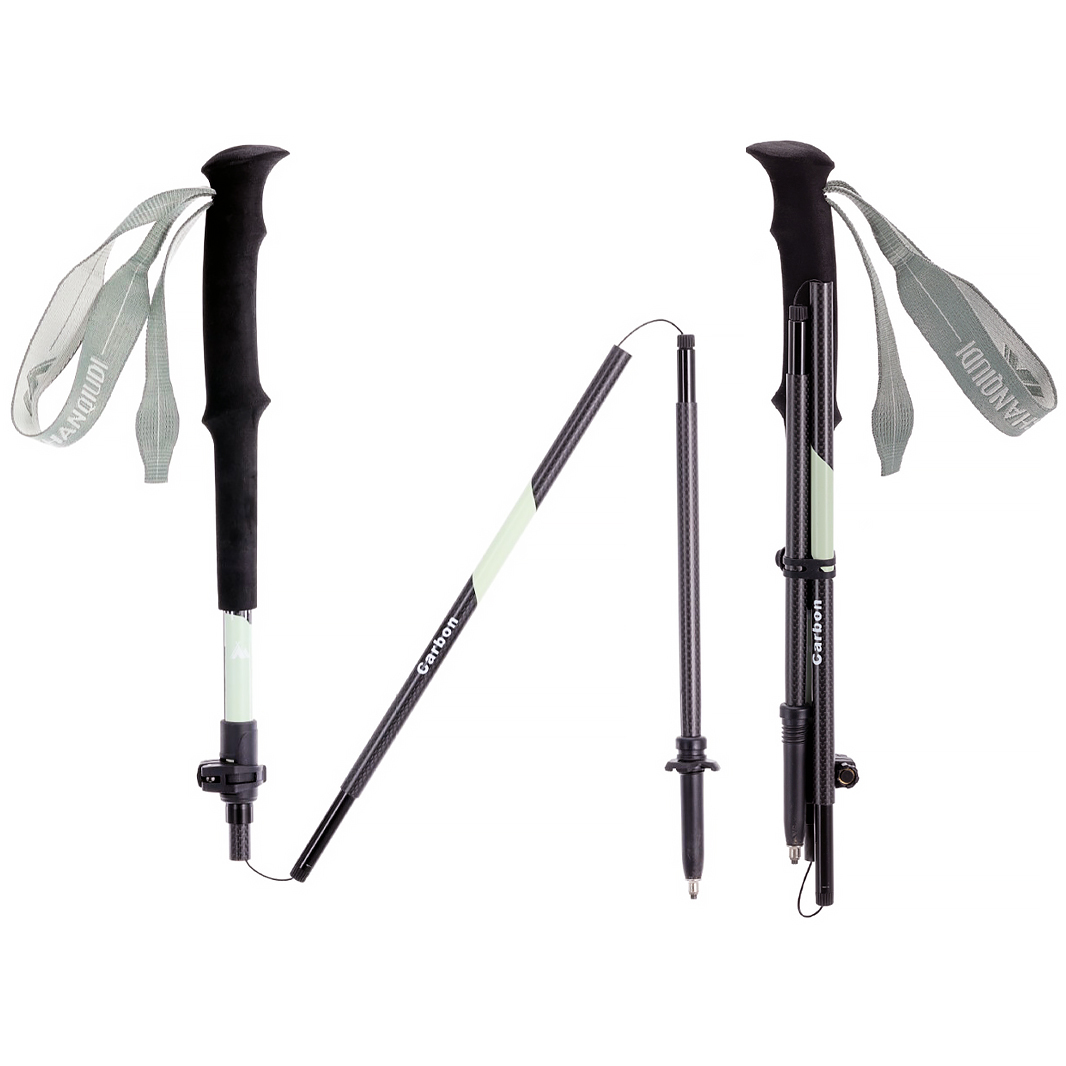 Ultralight 3K Matte Carbon Fiber Folding Trekking Poles