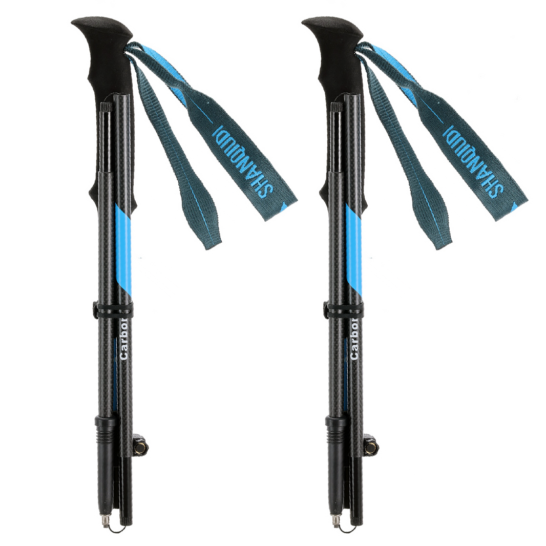 Ultralight 3K Matte Carbon Fiber Folding Trekking Poles