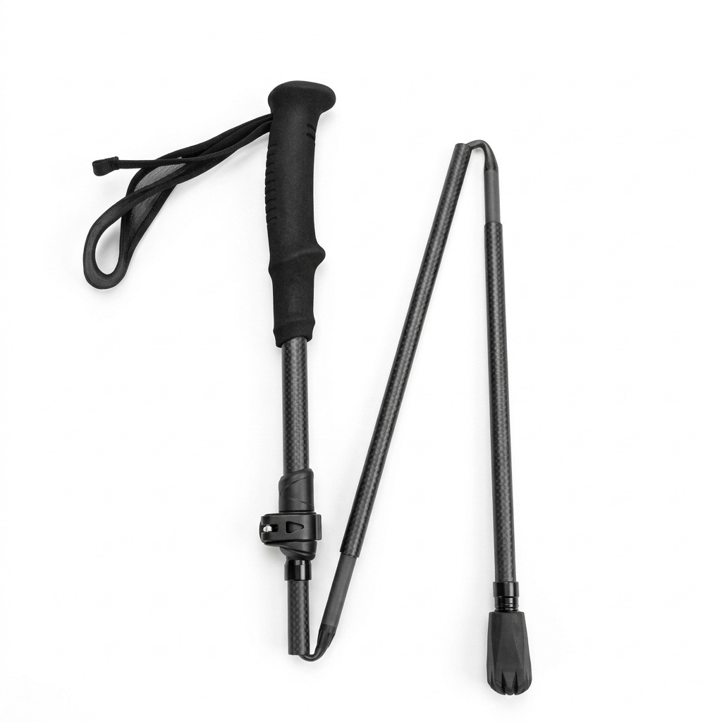 3K Matte Carbon Fiber Trekking Poles | 5-Section Foldable Hiking Staffs