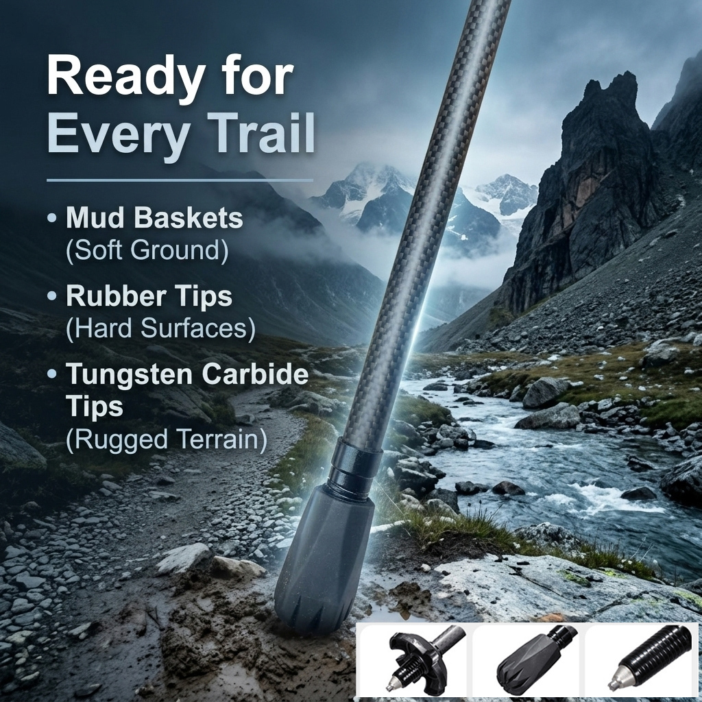 Ultralight Real Carbon Fiber Trekking Poles, 5-Section Foldable 13.8" Compact Hiking Staffs with Speed Lock, 3K Matte