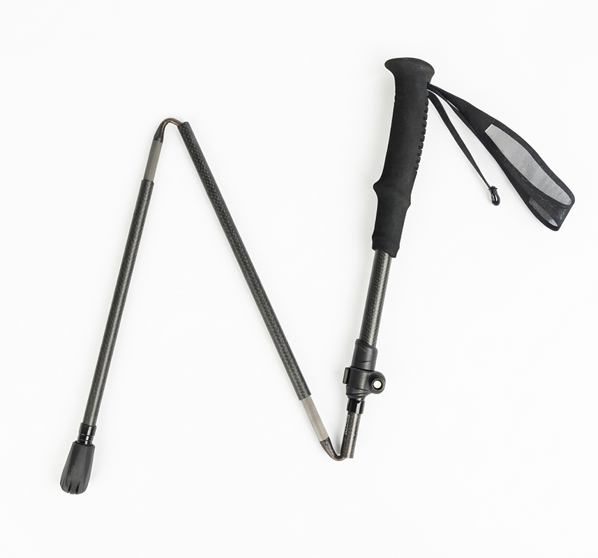 Ultralight Real Carbon Fiber Trekking Poles, 5-Section Foldable 13.8" Compact Hiking Staffs with Speed Lock, 3K Matte