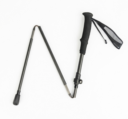 Ultralight Real Carbon Fiber Trekking Poles, 5-Section Foldable 13.8" Compact Hiking Staffs with Speed Lock, 3K Matte