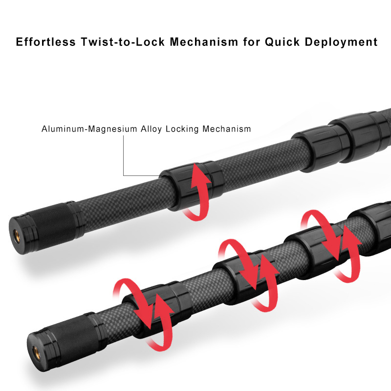 Ultralight Carbon Fiber Tarp Poles - Fully Adjustable Telescoping Support for Heavy-Duty Tents & Awnings